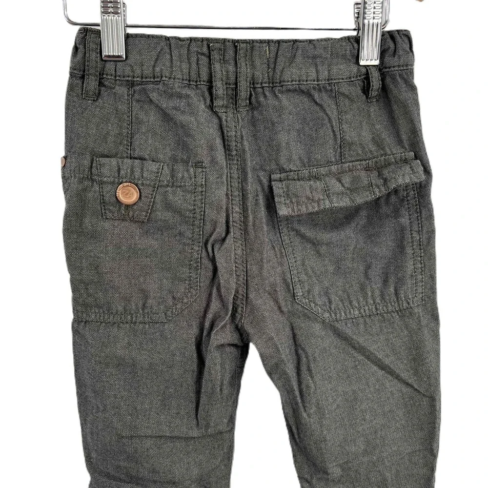 Zara Boys Grey Cargo Pants Elastic Cuffs Multiple Pockets Cotton Jersey 4-5 Year